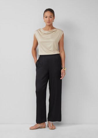 s.Oliver BLACK LABEL Wide leg Pants in Black: front