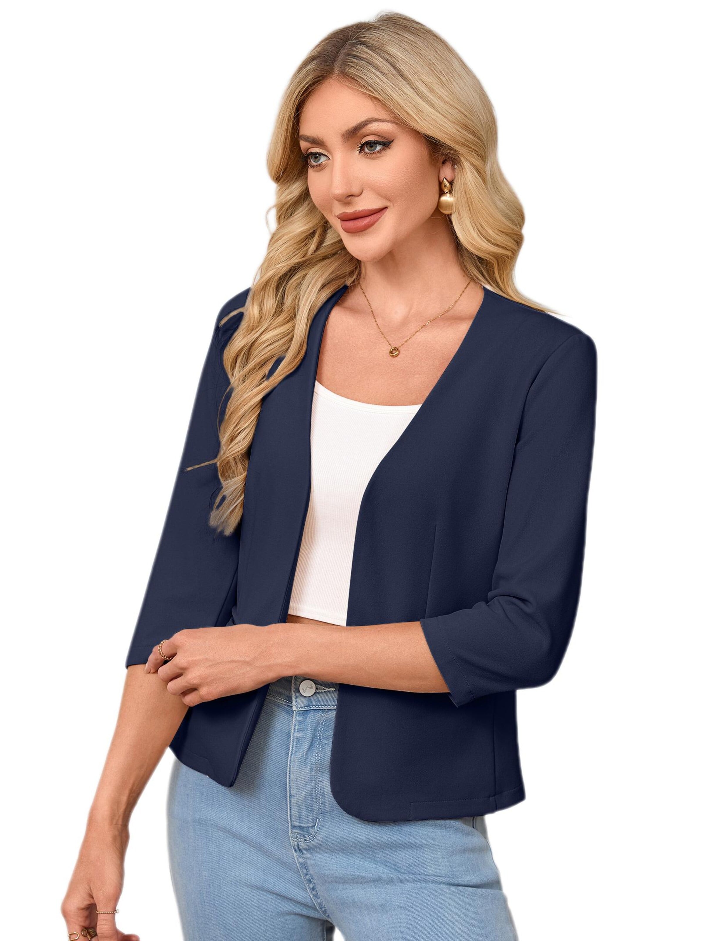 Yesfashion Marynarka w kolorze niebieski: przód