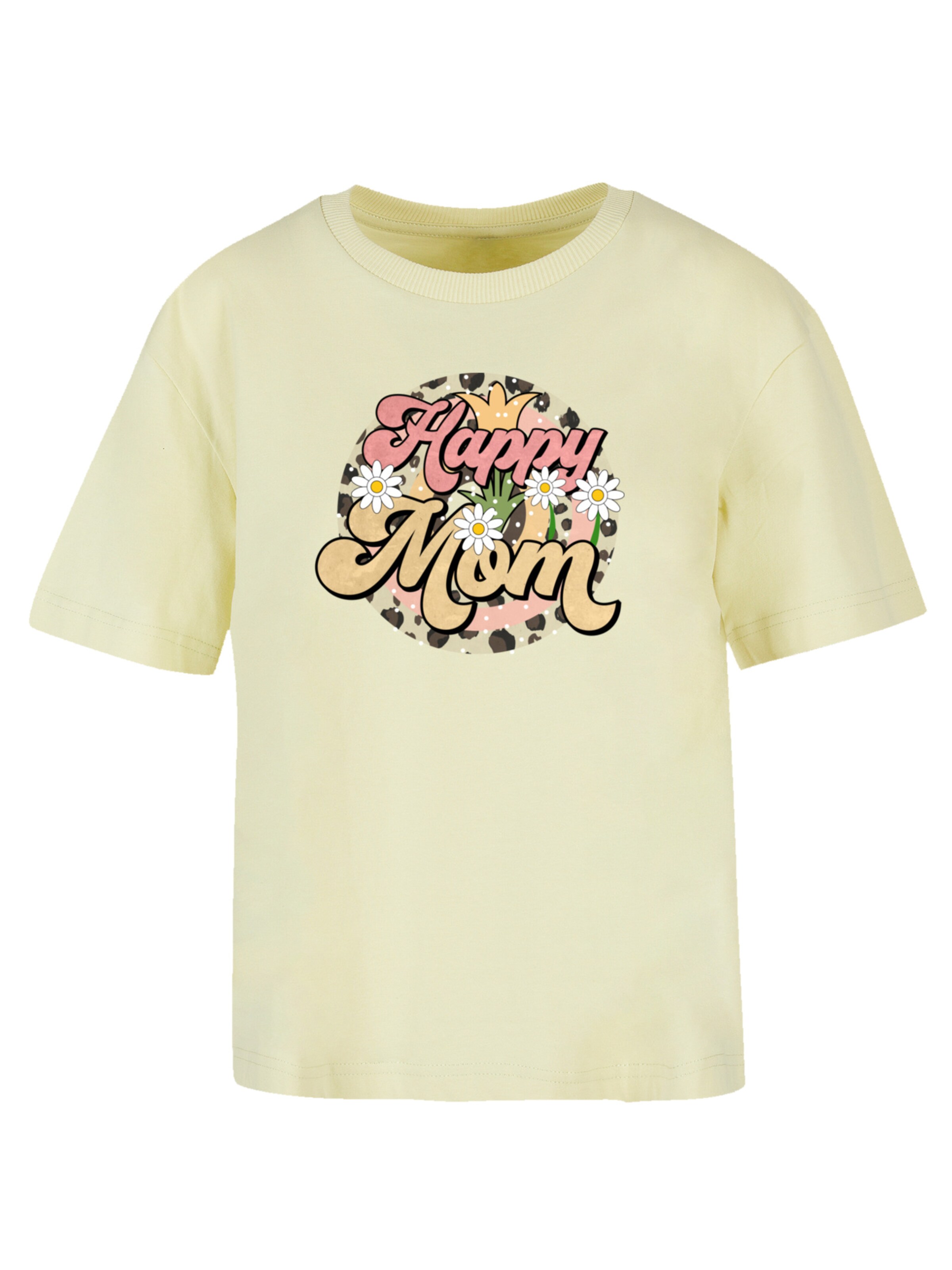 T-shirt 'Mothers Day Floral Design Happy Mom Motherhood Appreciation' F4NT4STIC en jaune : devant