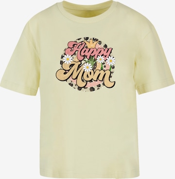 T-shirt 'Mothers Day Floral Design Happy Mom Motherhood Appreciation' F4NT4STIC en jaune : devant