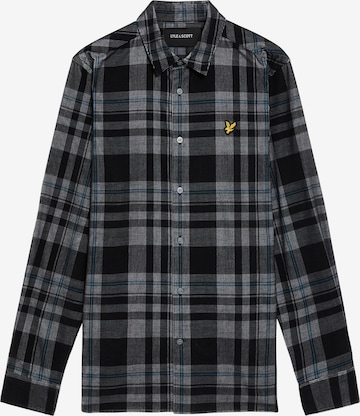 Lyle & Scott Comfort fit Overhemd 'Tartan Corduroy' in Zwart: voorkant