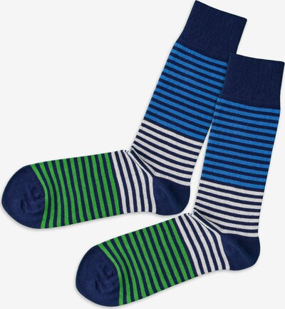 DillySocks Socken in blau / grasgrün / weiß, Produktansicht
