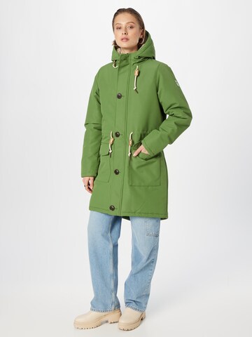 Derbe Between-Seasons Parka 'Friese Festholm' in Green: front