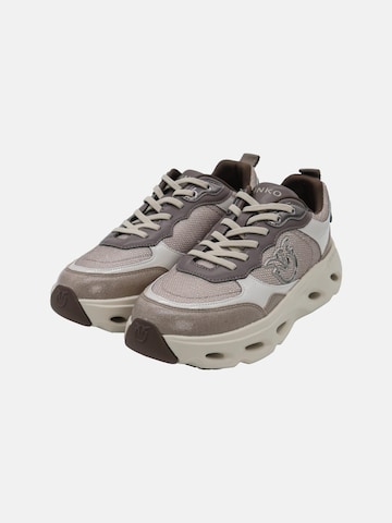 PINKO Sneakers laag 'PINKO PINK 09 SNEAKER CALF LEATHER/GLITTER Scarpe' in Beige