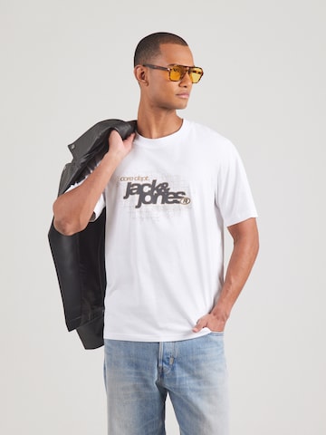 JACK & JONES Μπλουζάκι 'JCOGRID' σε λευκό: μπροστά