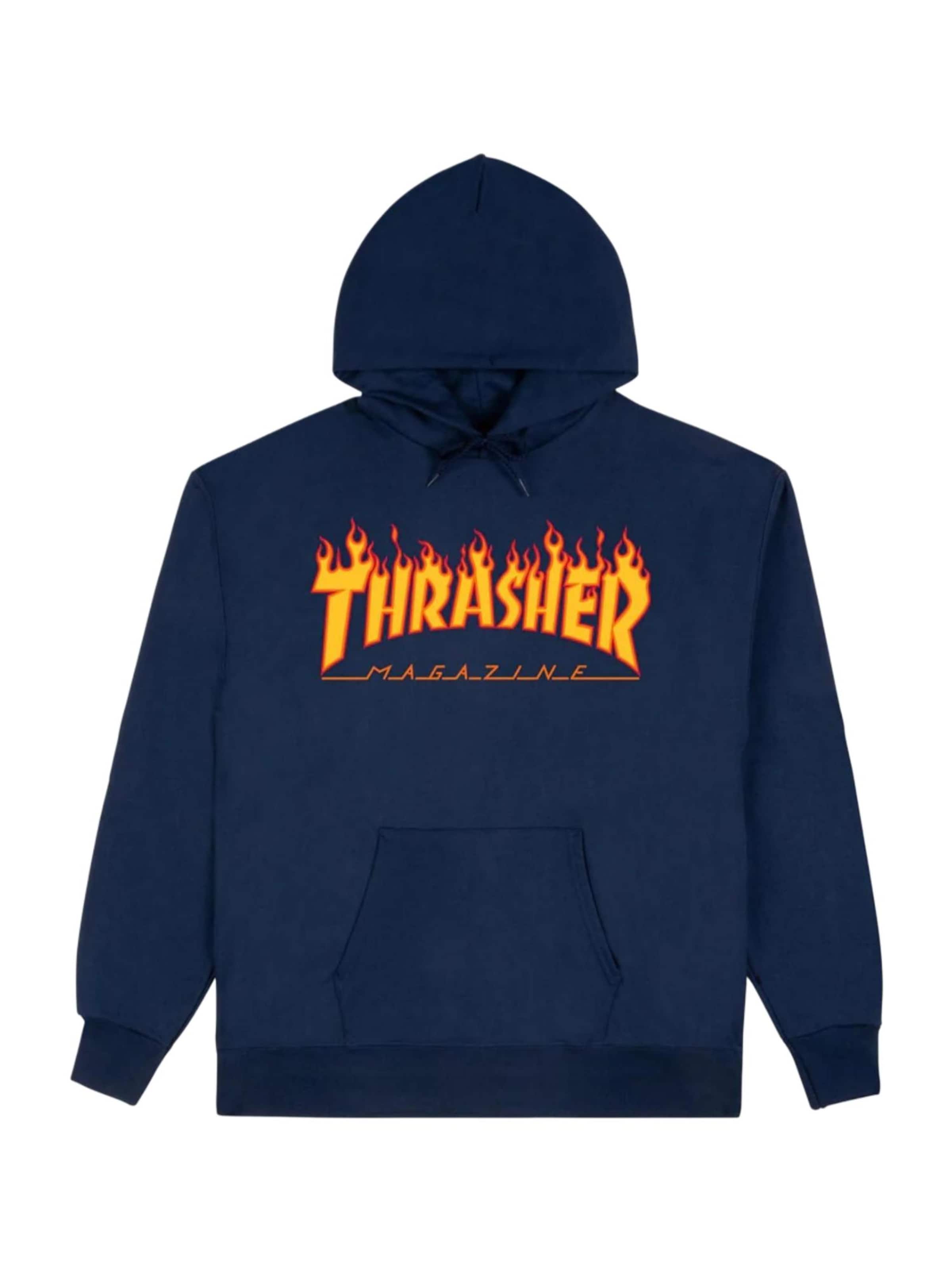 THRASHER Sweatshirt 'FLAME' in Blue: front