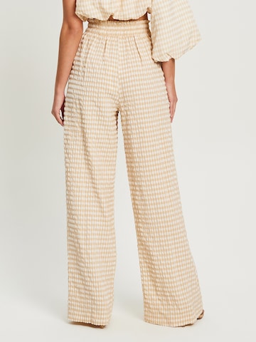 The Fated Wide leg Trousers in Beige: back