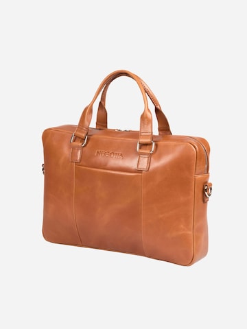 NEGOTIA Leather Laptoptas 'Sorel' in Bruin