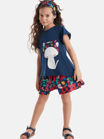 Denokids Trainingspak 'Cat & Flowers' in Gemengde kleuren: voorkant