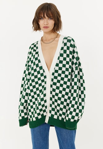 TOPTOP STUDIO Knit Cardigan in Green: front