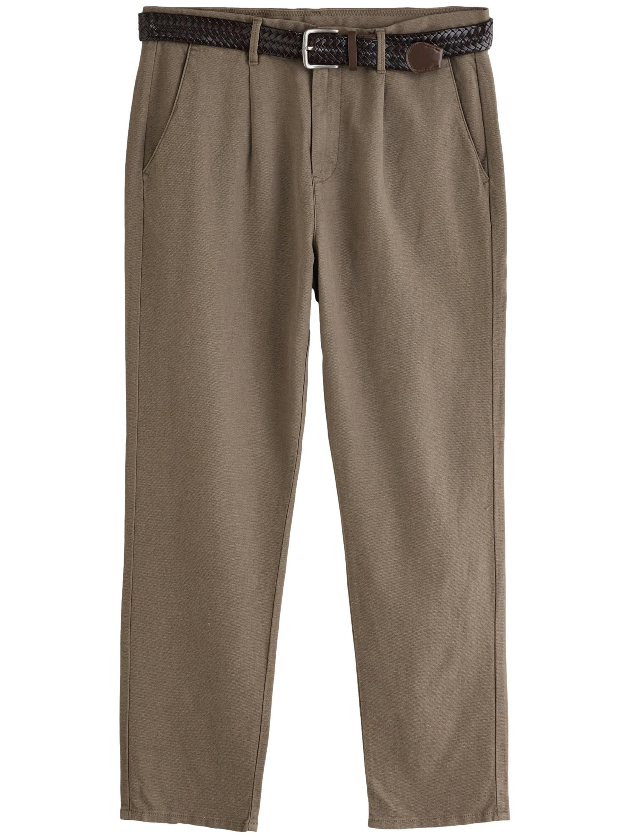 Next Брюки со складками в Коричневый: спереди