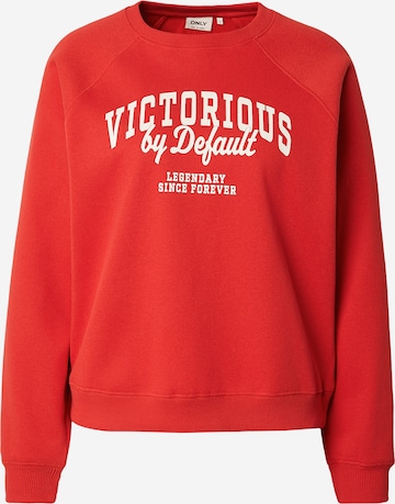 Sweat-shirt 'ONLVELLA' ONLY en rouge : devant