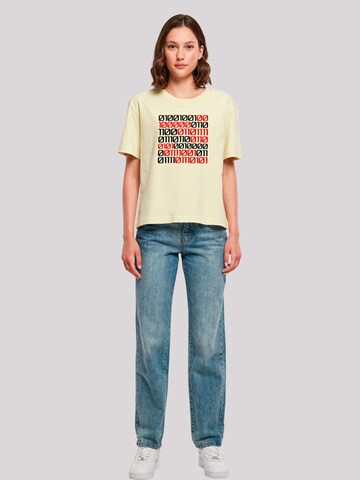 F4NT4STIC Shirt 'I love you 01001001 Binary Code Valentinstag' in Yellow