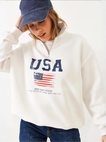 Bianco Lucci Sweatshirt in Weiß