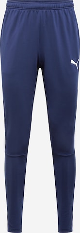 Coupe slim Pantalon de sport PUMA en bleu : devant
