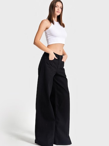 IT'S BASIC Wide leg Jeans 'Palazzo Mid Rise Jeans' in Black: front