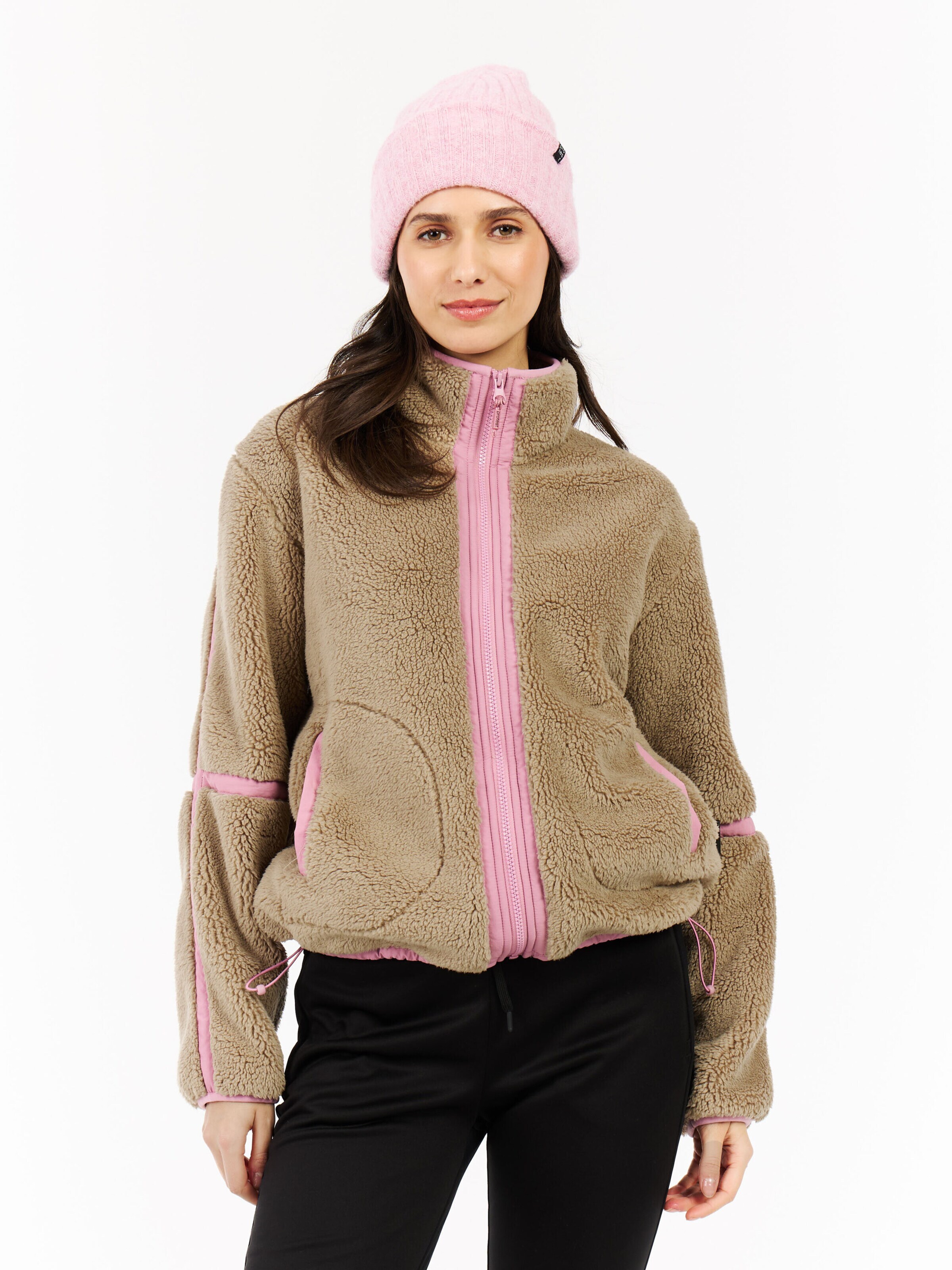 PROTEST Fleece jacket 'PRTRed' in Pink: front