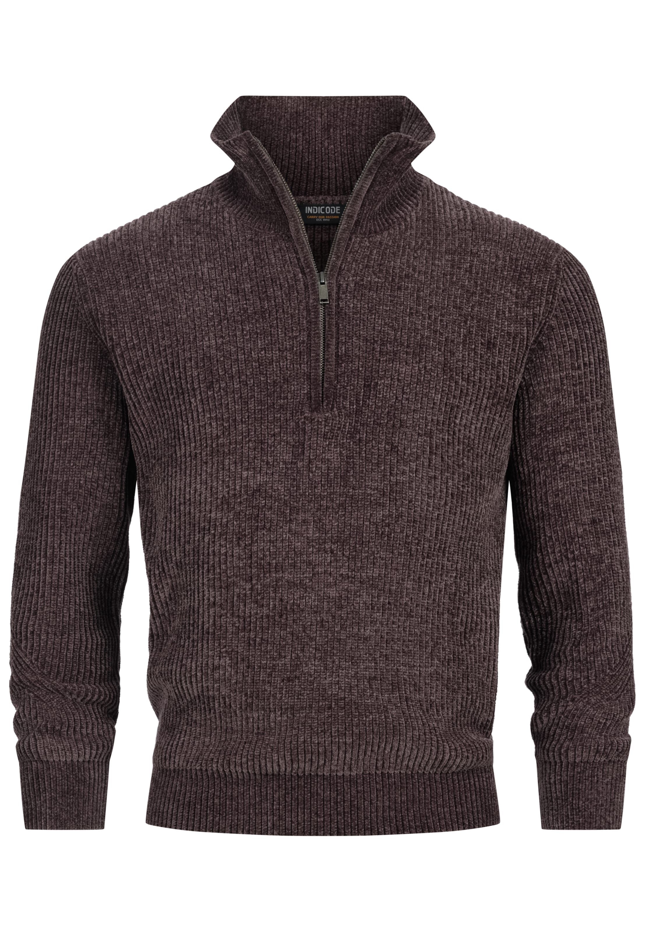 INDICODE JEANS Sweater 'INHunch ' in Brown: front