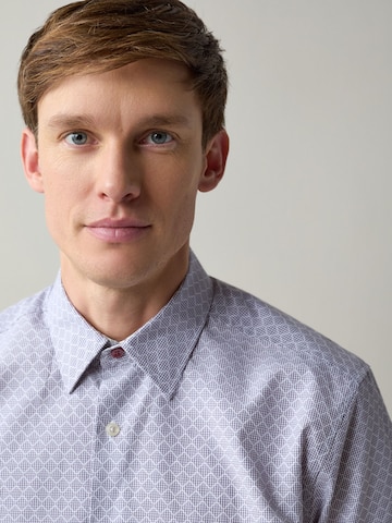 Next Regular fit Button Up Shirt 'Essentials' in Purple