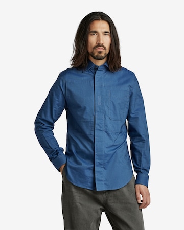 G-Star RAW Regular fit Overhemd in Blauw: voorkant