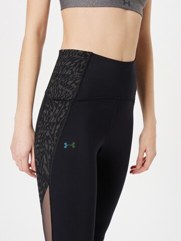 UNDER ARMOUR Skinny Sportovní kalhoty 'Novelty' – černá