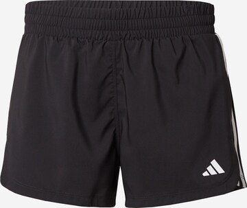 ADIDAS PERFORMANCE Regular Workout Pants 'Pacer 3 Stripes Mid Rise' in Black: front