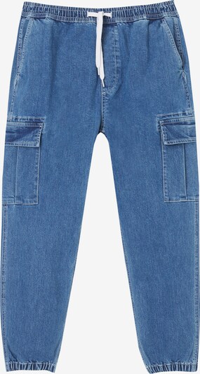 Pull&Bear Jeans cargo en bleu denim, Vue avec produit