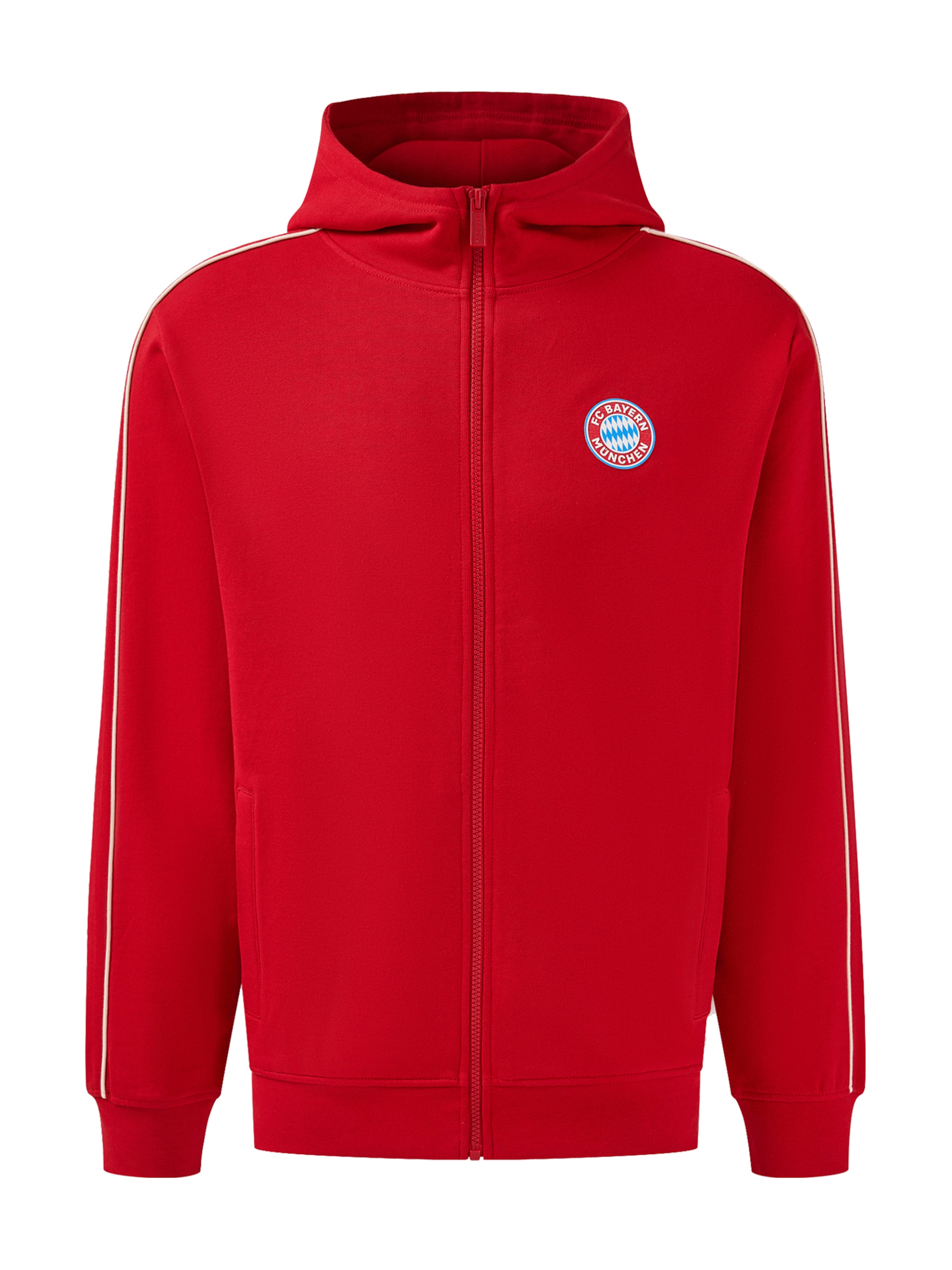 FC BAYERN MÜNCHEN Zip-Hoodie Essentials in Rot: Vorderseite