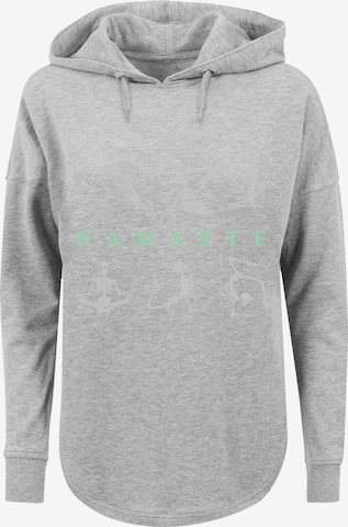 Sweat-shirt 'Namaste Yoga Skelett Halloween' F4NT4STIC en gris : devant