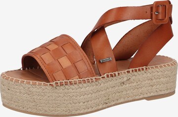 SHABBIES AMSTERDAM Strap Sandals in Brown: front