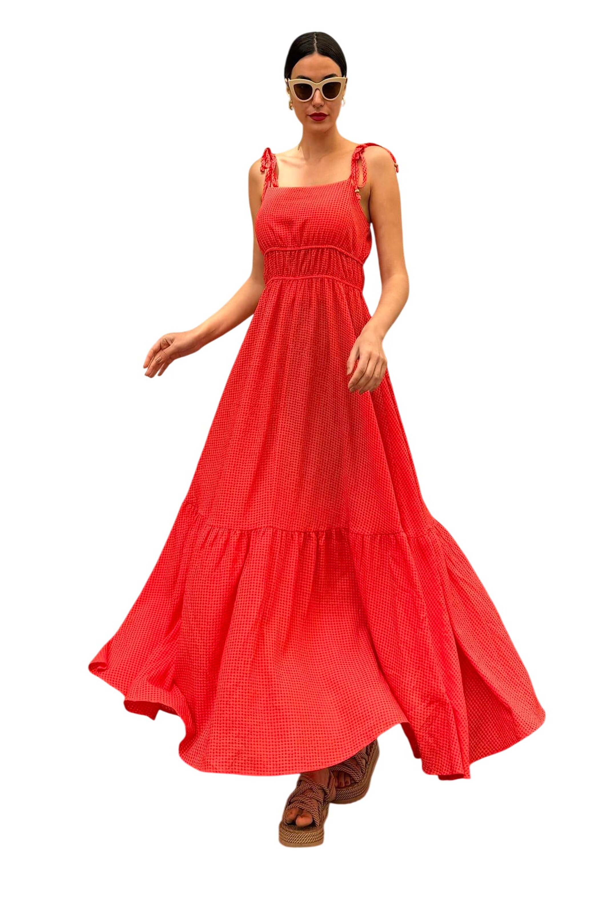 For You Moda Dress in Orange: front