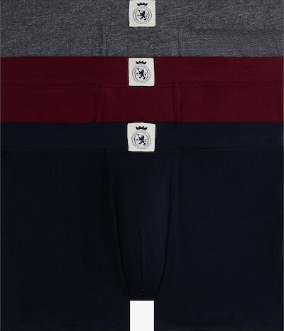 Tommy Hilfiger Underwear Bokserice u bazalt siva / tamno crvena / crna / bijela, Pregled proizvoda