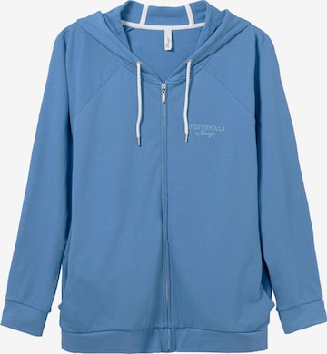 SHEEGO Zip-Up Hoodie in Blue: front