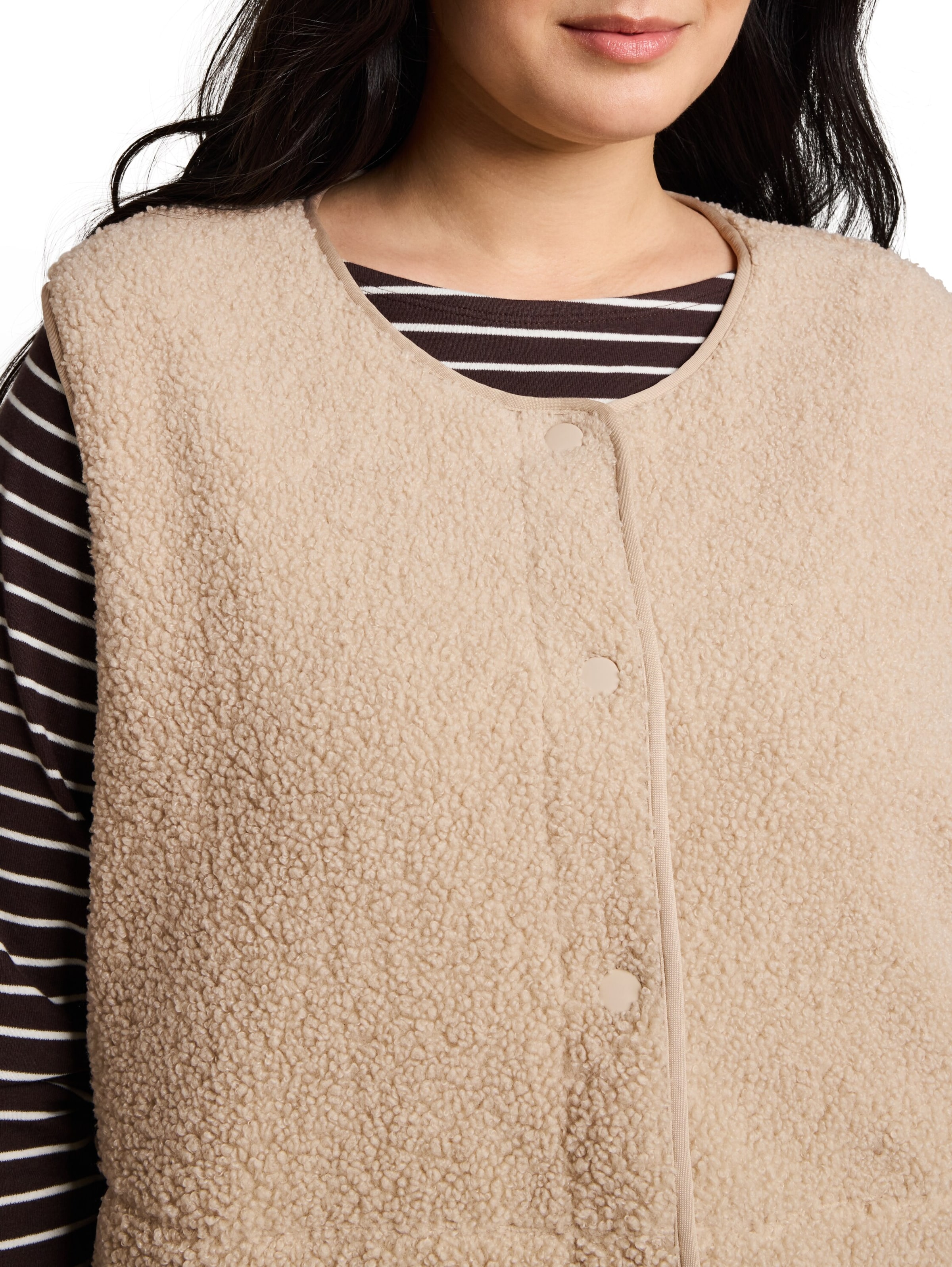 Tom Tailor Women + Vest in Beige