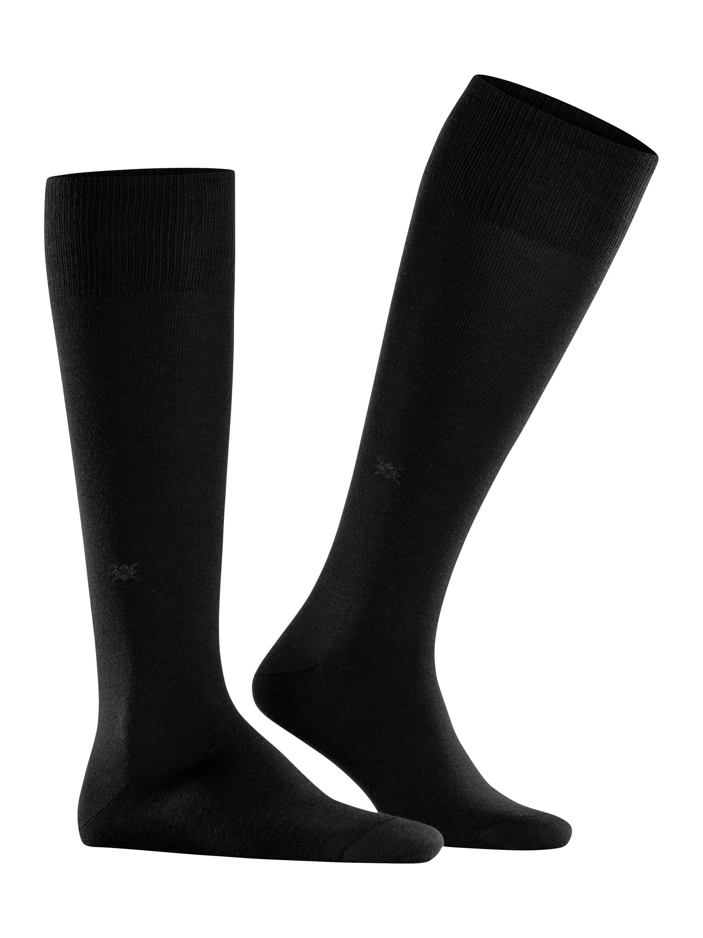 BURLINGTON Knee High Socks 'Leeds' in Black