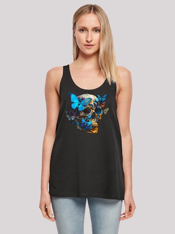 F4NT4STIC Top 'Totenkopf Schmetterling' in Black: front