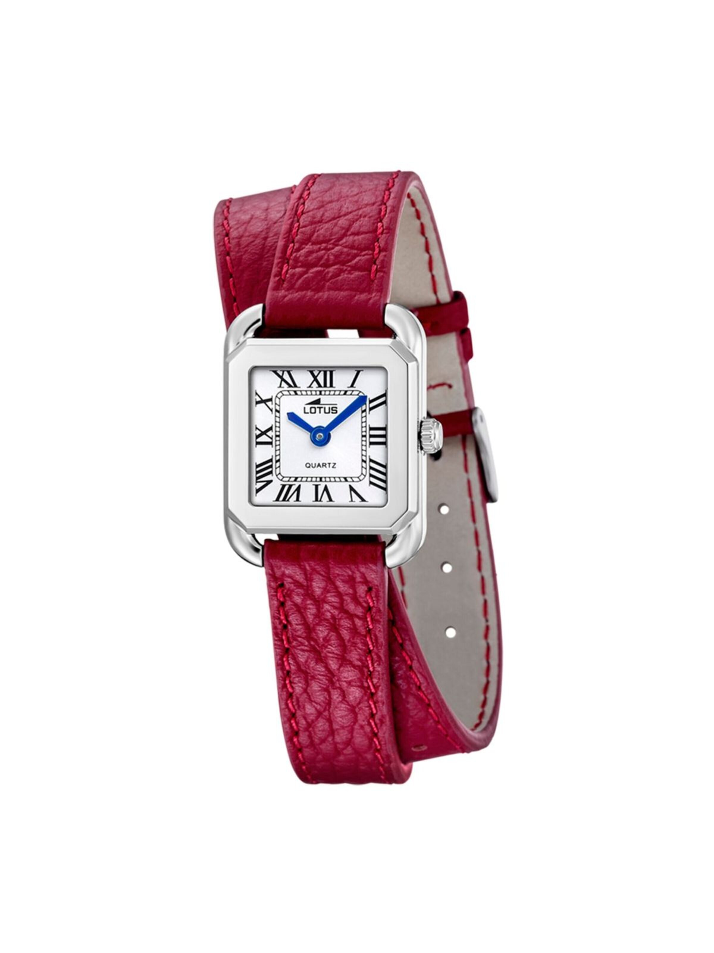 Montre à affichage analogique Lotus en rouge : devant