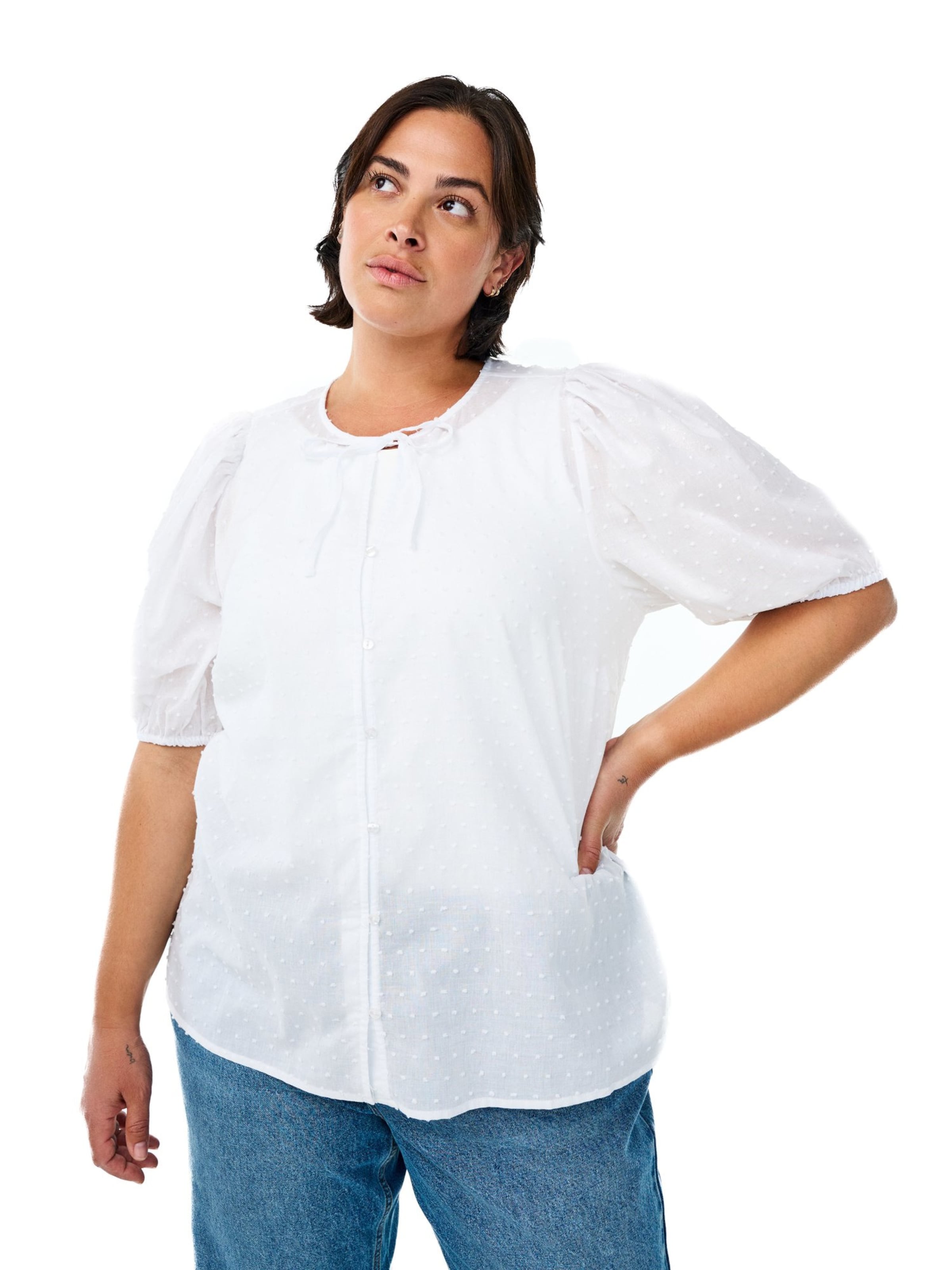 Zizzi Blúzka 'Evera' - Biela: predná strana