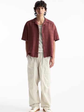 Pull&Bear Comfort Fit Hemd in Rot
