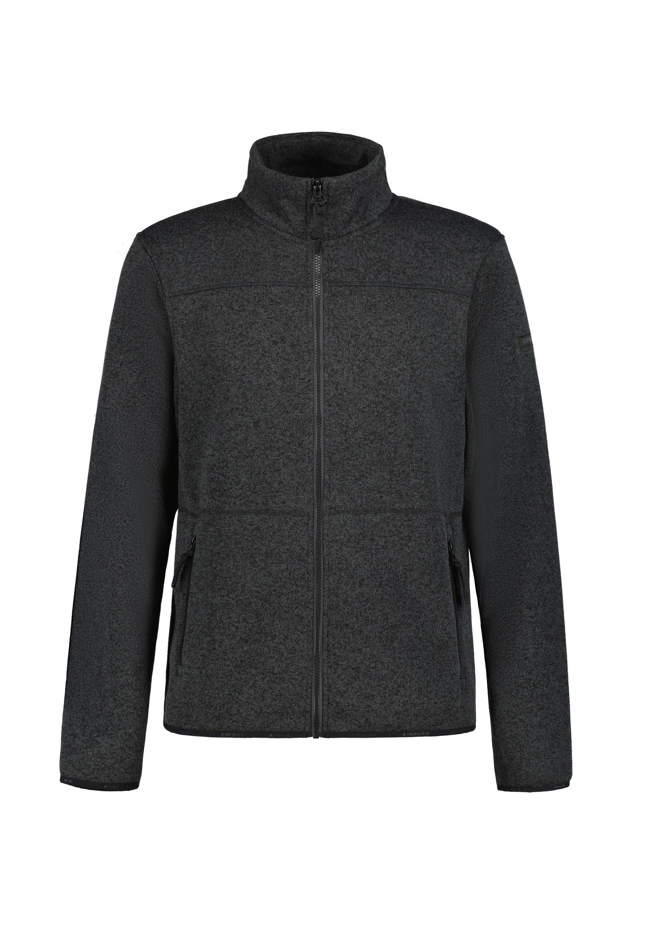 ICEPEAK Athletic Fleece Jacket in Black: front