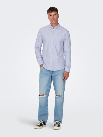 Only & Sons Слим Рубашка 'ONSAlvaro' в Синий