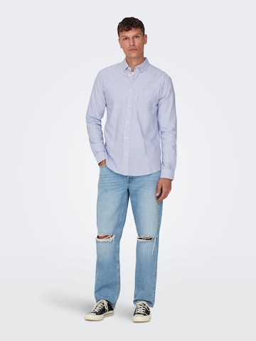 Only & Sons Regular fit Srajca 'Alvaro' | modra barva