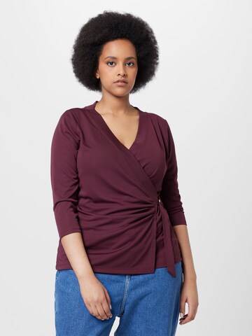 Lauren Ralph Lauren Plus Shirt 'JAINAB' in Rood: voorkant