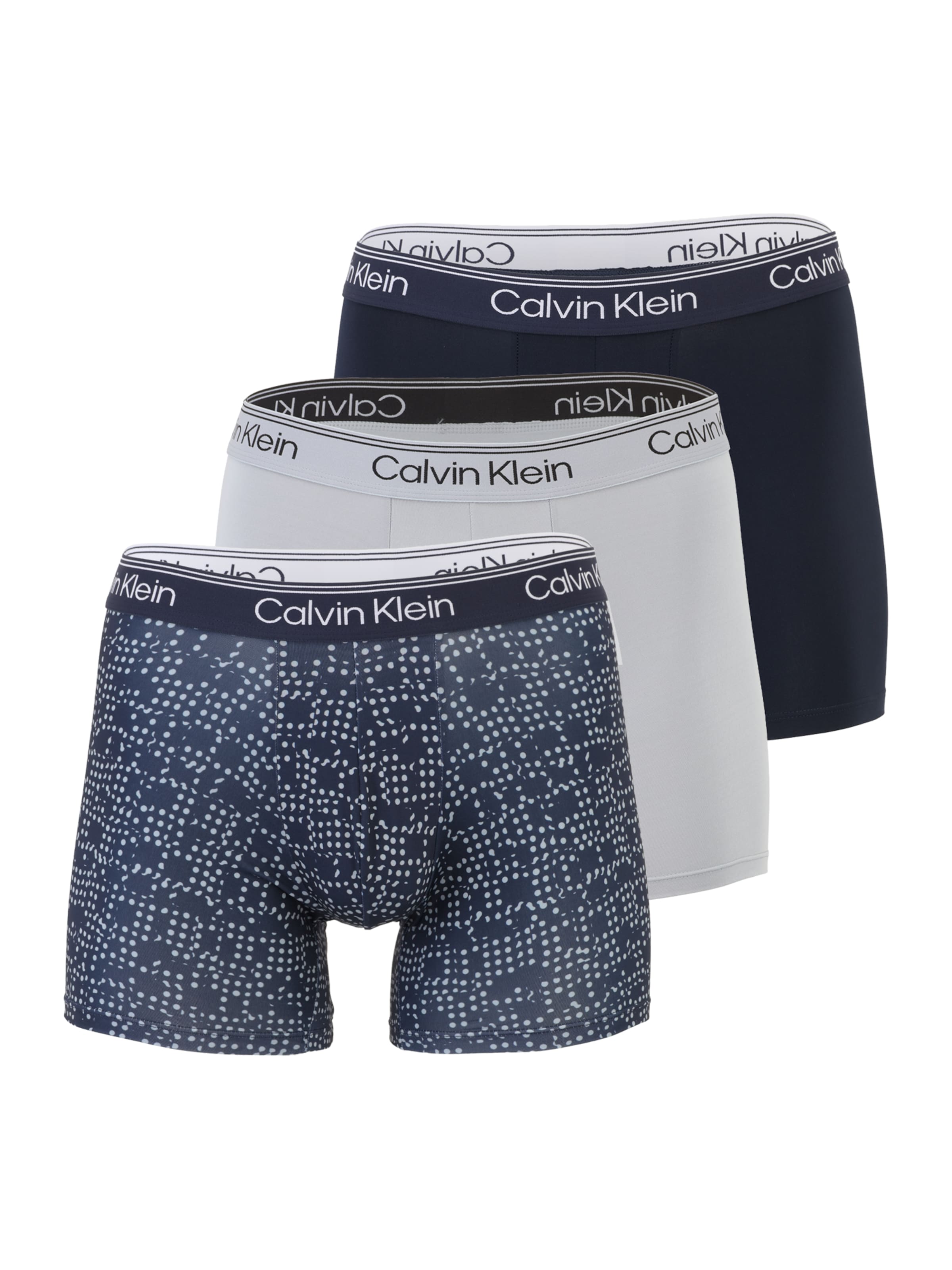 Calvin Klein Boxers en bleu marine / gris clair / noir / blanc, Vue avec produit