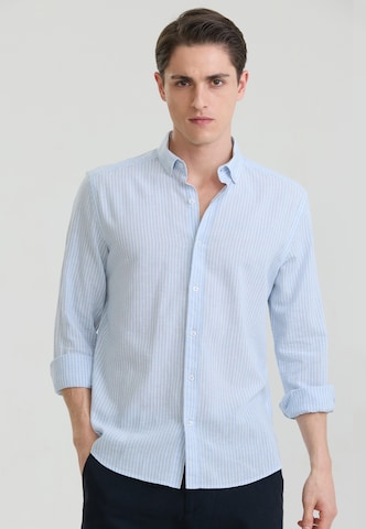 Felix Hardy Regular fit Zakelijk overhemd in Blauw: voorkant