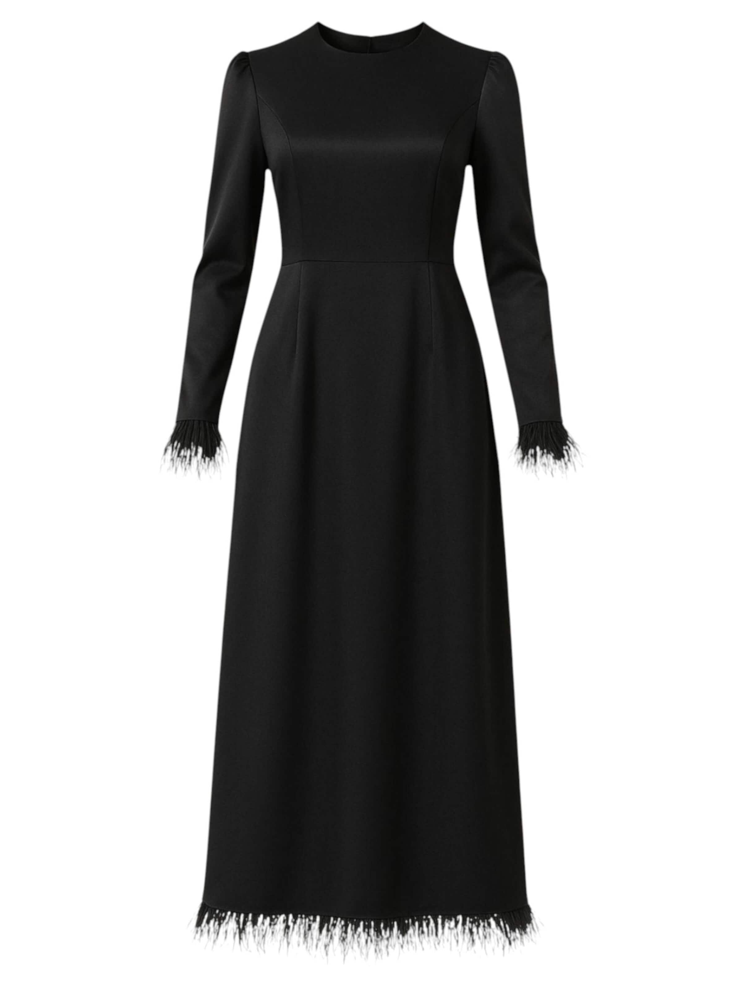 Abito da sera 'Feather Grace' di fashionshowcase in nero: frontale