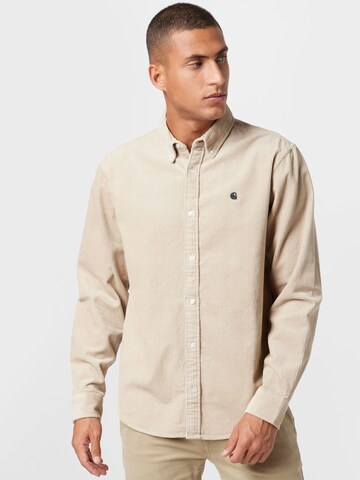 Carhartt WIP Regular fit Button Up Shirt 'Madison' in Beige: front