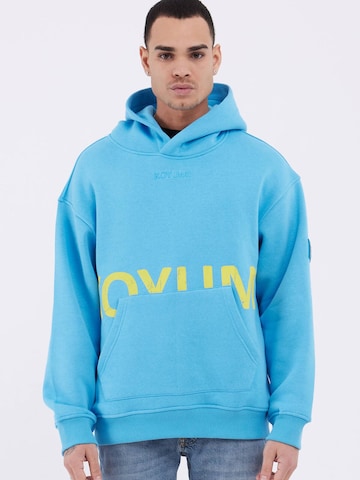 Koyumi Sweatshirt 'Unisex Oversize Hoodie – 3-Faden Stoff, innen angeraut 'Suheyla Love it'' in Blue
