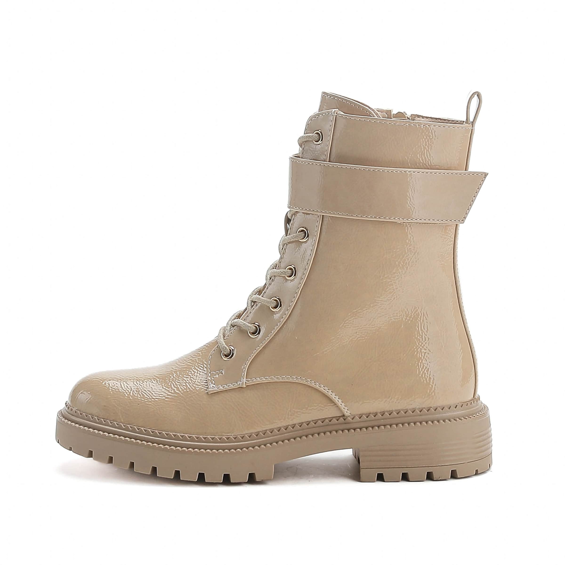 Bottines à lacets Elara en beige