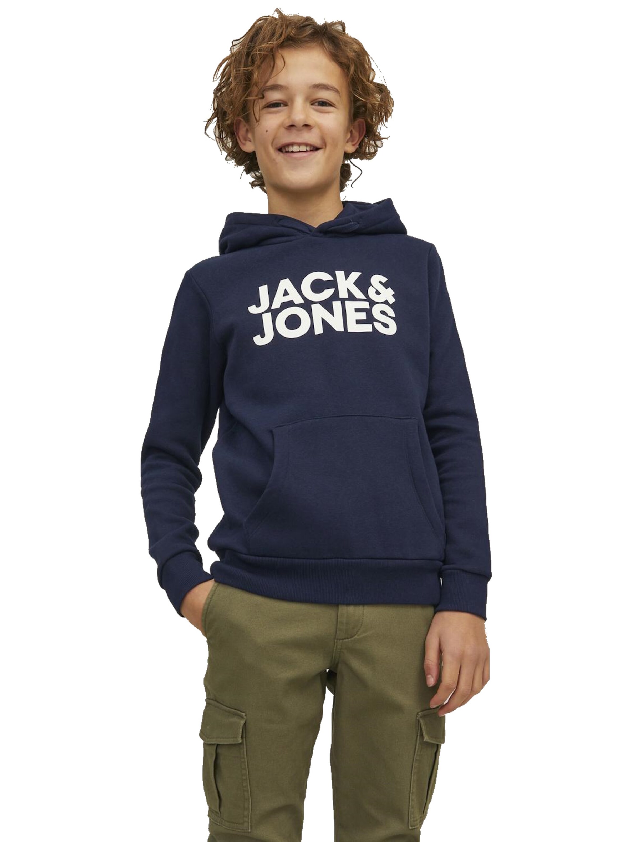 Jack & Jones Junior - Sweatshirt 'Corp Logo' em azul: frente